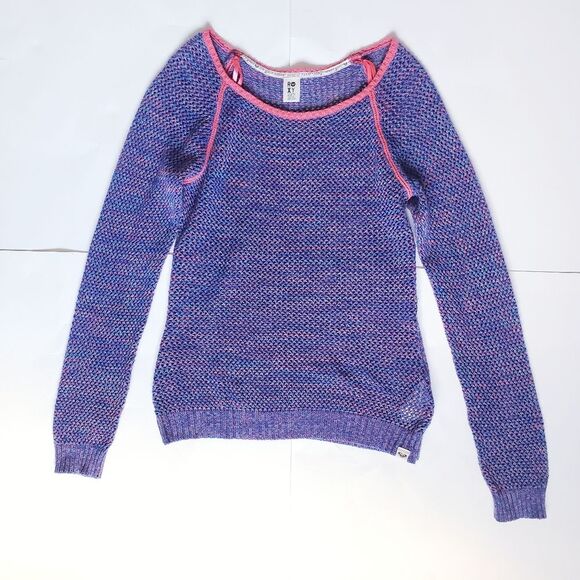 ROXY Purple/Pink Big Knit Sweater - Medium - - Picture 2 of 12